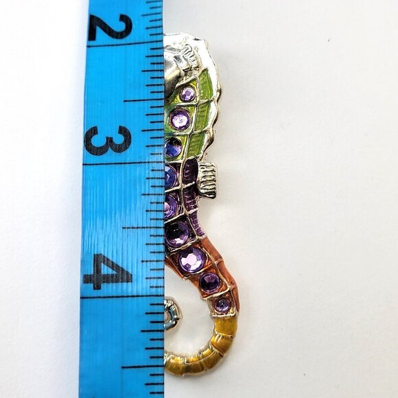 Purple Seahorse Lapel Clip Pin Handbag Pin Scarf Pin Decorative Clip - Picture 7 of 11